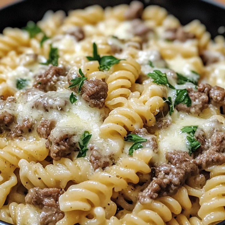 Creamy Beef Rotini in Garlic Parmesan Sauce - Comfort Food