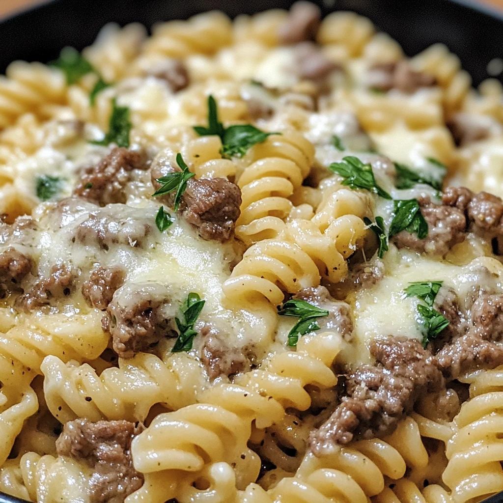 Creamy Beef Rotini in Garlic Parmesan Sauce - Comfort Food