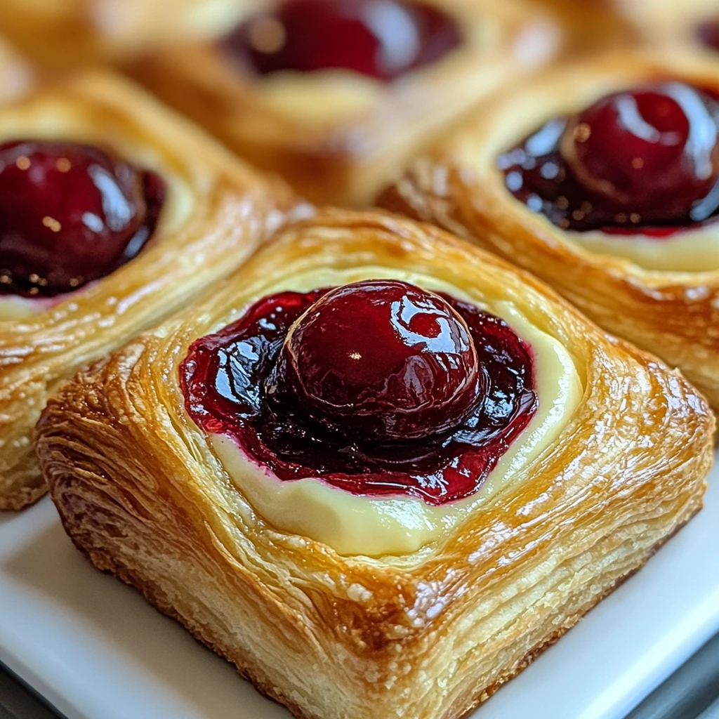 Flaky Cherry Cream Cheese Danish Pastries