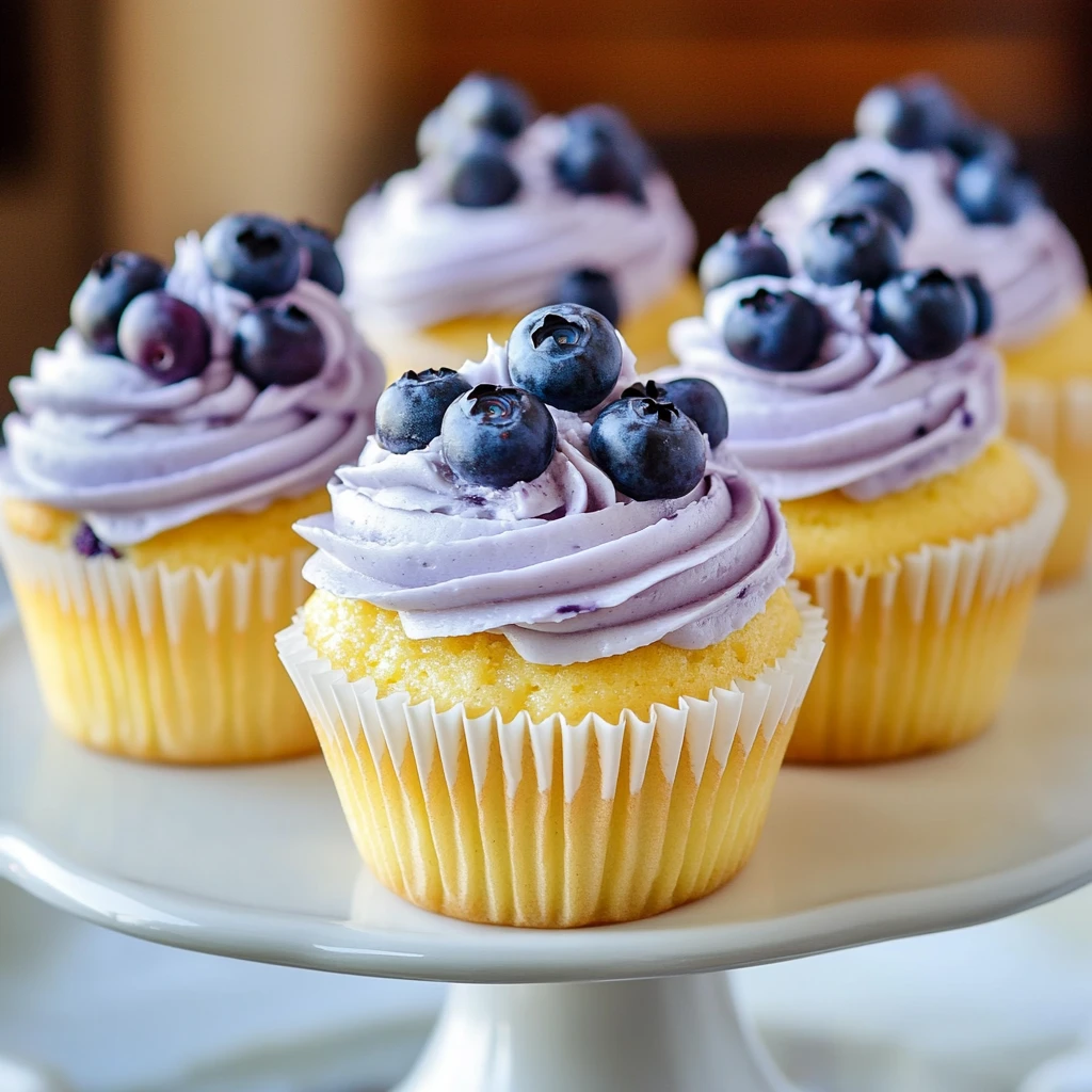 Moist Lemon Blueberry Cupcakes 