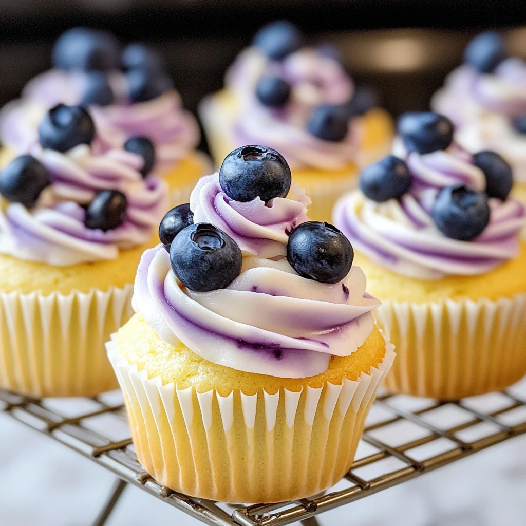 Moist Lemon Blueberry Cupcakes with Tangy Frosting