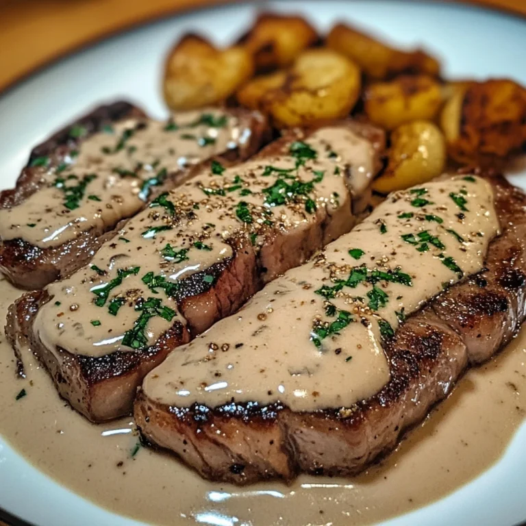 Beef Steak with Creamy Garlic Sauce Juicy & Flavorful