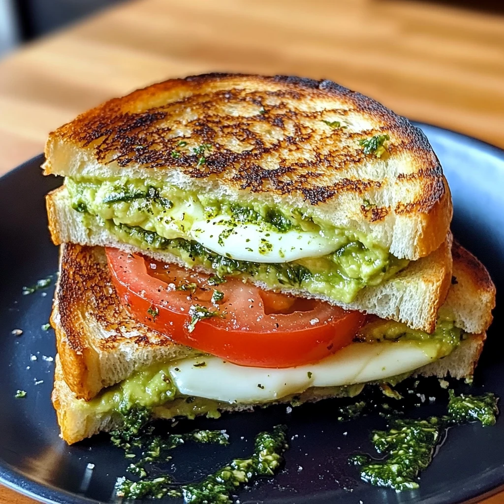 Avocado & Mozzarella Grilled Cheese with Juicy Tomato
