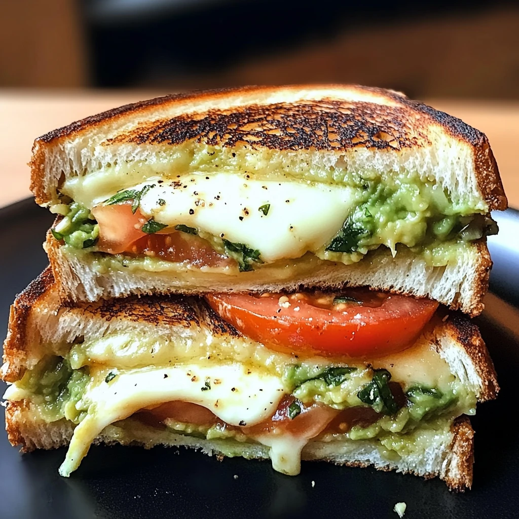 Creamy Avocado & Mozzarella Grilled Cheese with Juicy Tomato