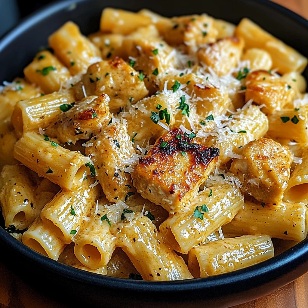 Garlic Butter Chicken Rigatoni with Parmesan – Rich, Creamy & Comforting