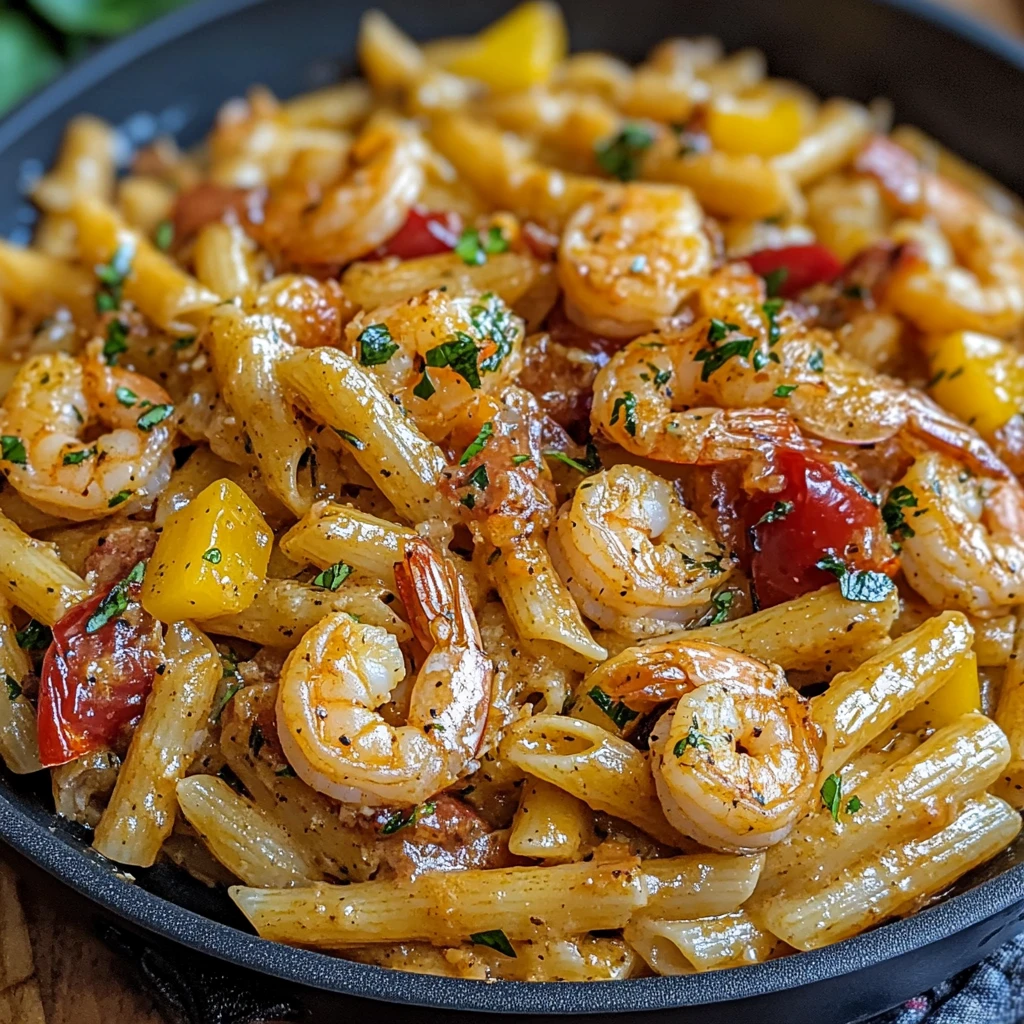 Flavorful Jamaican Rasta Pasta with Spicy Shrimp