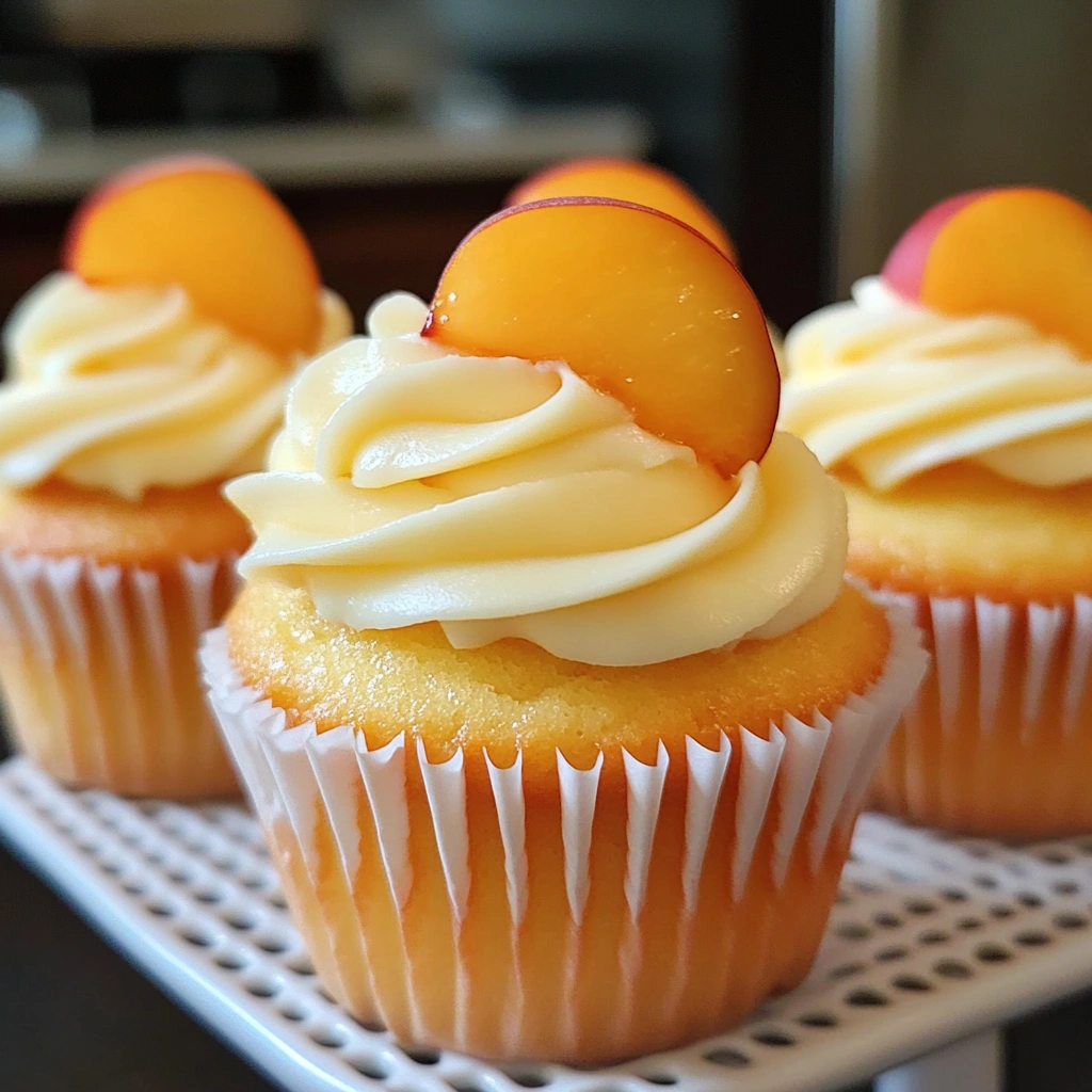 Honey Peach Cupcakes with Cream Cheese Filling