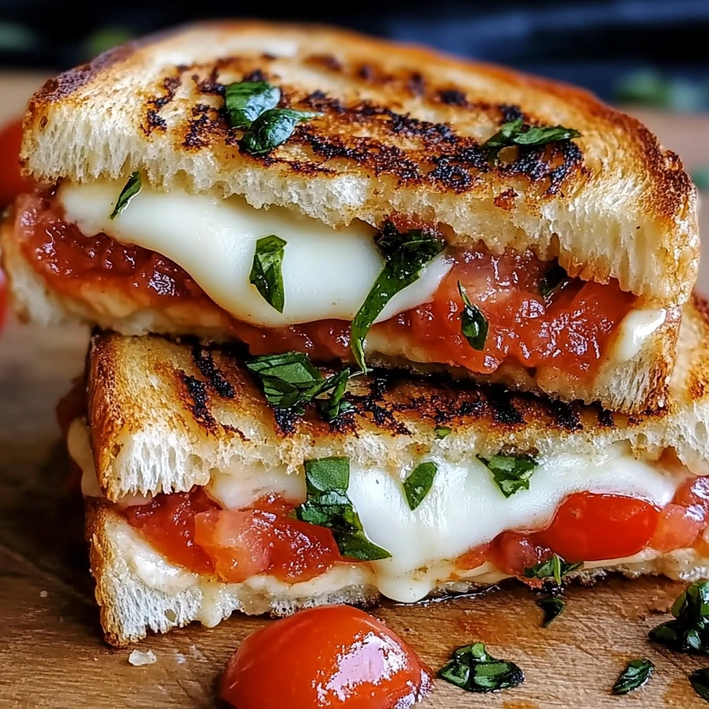 Toasty Bruschetta Grilled Cheese Sandwiches