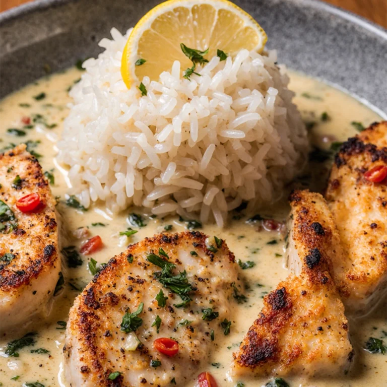 Garlic Parmesan Chicken Scampi with Creamy Rice