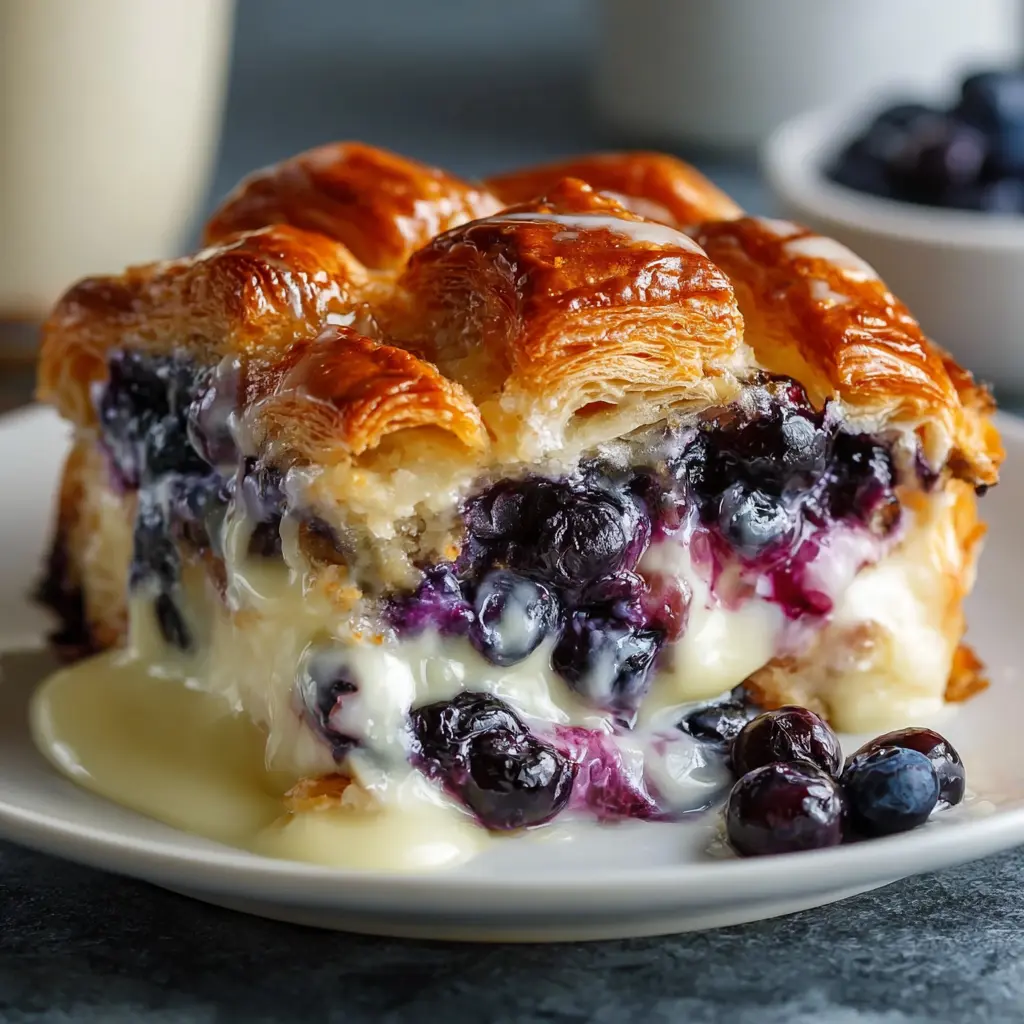 Blueberry Cream Cheese Croissant Casserole: A Breakfast Delight