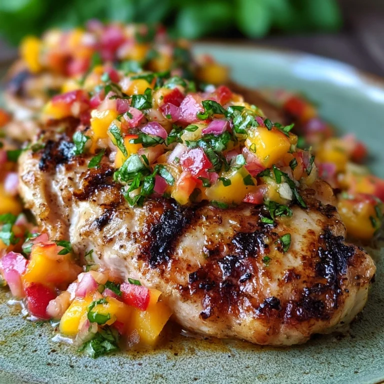 Grilled Chicken with Fresh Peach Basil Salsa – A Light & Flavorful Summer Meal