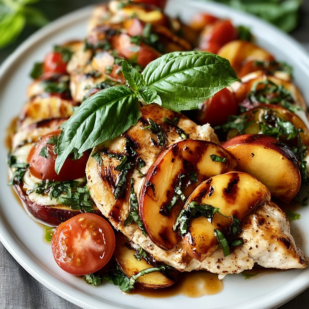 Juicy Peach Basil Chicken Caprese – A Fresh & Flavorful Summer Dish